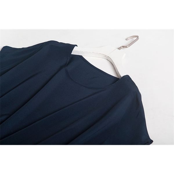 

2021 pin xia heavyweight silk navy color short-sleeve round collar t-shirt casual pants fashion suit, Black;white