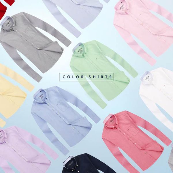 

men's casual shirts 1pcs regular-fit long sleeve solid plaid checked/striped shirt oxford single patch pocket button down, White;black