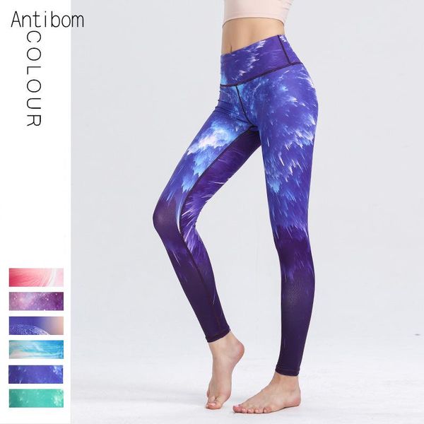

antibom women high waist tummy control tights leggings print sport fitness gym yoga pants push up running workout sportswear outfits, White;red