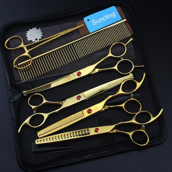 

hair scissors 7 inch gold painting color round tip jp stainless steel set dog