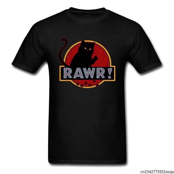 

men's t-shirts rawr cat t-shirt summer black clothing cartoon tees short sleeve fitness t shirt funny monster tee, White;black