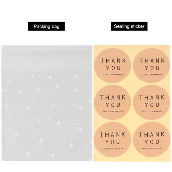 

storage bags 300pcs transparent cellophane polka dot candy cookie gift