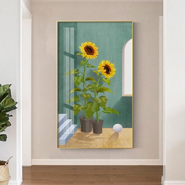 

paintings plant canvas painting sunflowers and rose wall art poster living room decoration nordic pictures print modern home