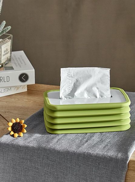 

tissue boxes & napkins foldable box, elastic silicone creative napkin dispenser for home, office, bathroom, car, 200*135*110 mm