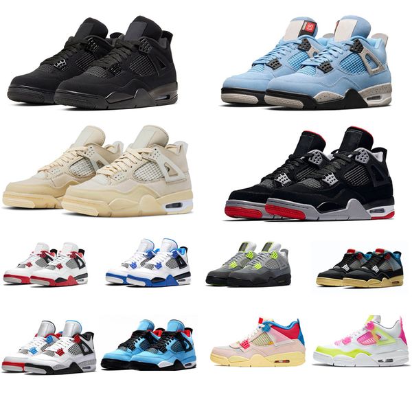 

jumpmen 4 4s mens basketball shoes sneakers motosports brigade blue black cat white cement what the splatter cactus jack gray men women spor