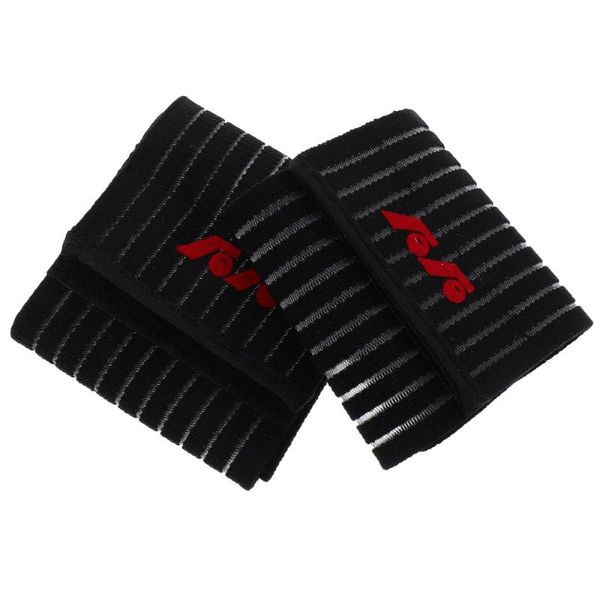 

pair adjustable wristband wrist protector fitness elbow & knee pads, Black;gray