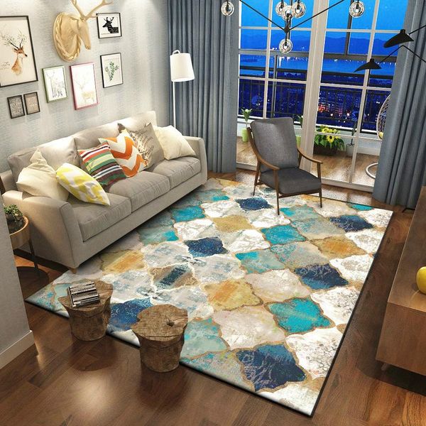 

carpets retro american geometry moroccan national style bedroom door living room crystal velvet carpet customization