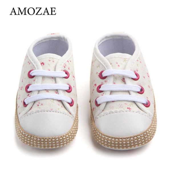 

first walkers baby girls shoes for born print floral crib sneakers soft sole anti-slip princess infant toddler 0-18m