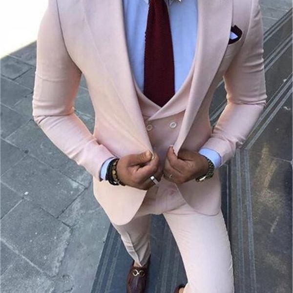 

men's suits & blazers arrival pink shawl lapel wedding prom men's suits a button bridegroom tuxedo male suit homme skinny blazer f, White;black