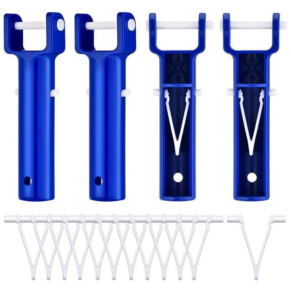 

pool & accessories 4pcs swimming vacuum head handles cleaning tool replacement with 12pcs v-shaped clip