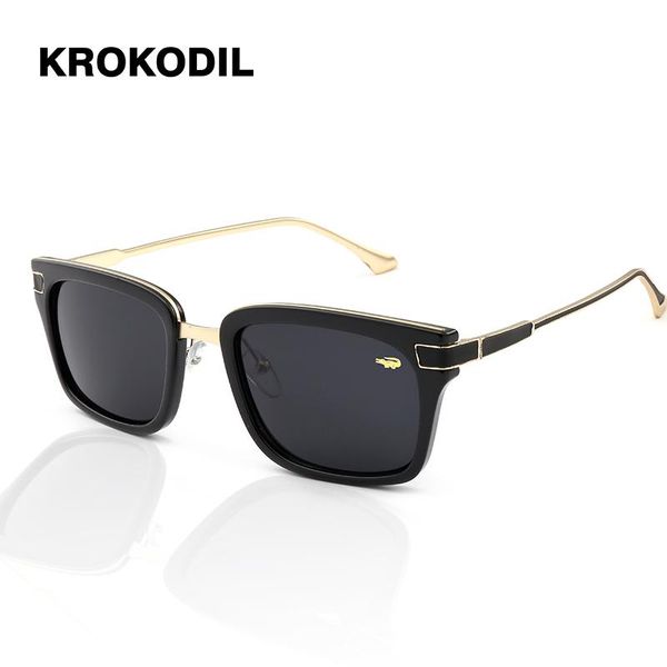 

sunglasses krokodil designer ladies square women men metal temple mirror sun glasses for female 6657, White;black