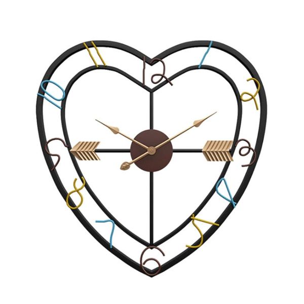

wall clocks large silent clock modern design home livingroom decor office european style heart shape hanging watch