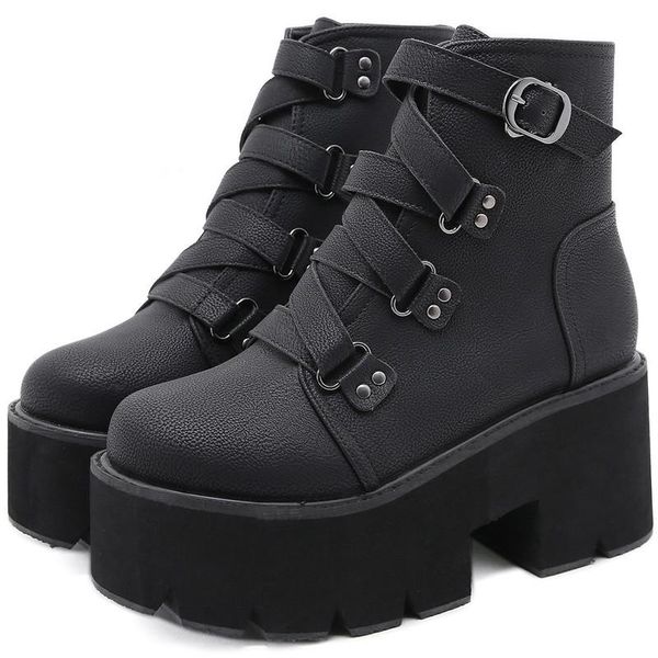 

fashion women winter warm pu women's platform chunky shoes casual comfortable ladies big size boots, Black