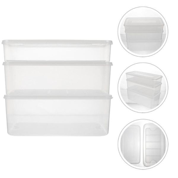 

storage bottles & jars 3pcs crisper boxes with lip bottom filter design fridge