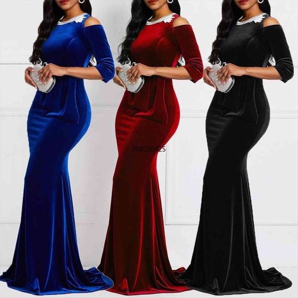 

summer velvet mermaid fashion womens dresses ankara red vetement femme robe ladies black floor length, Black;gray