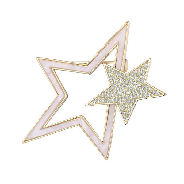 

pins, brooches 2021 punk zircon shell star for women party copper brooch pins fashion clothing jewelry accesorios mujer, Gray