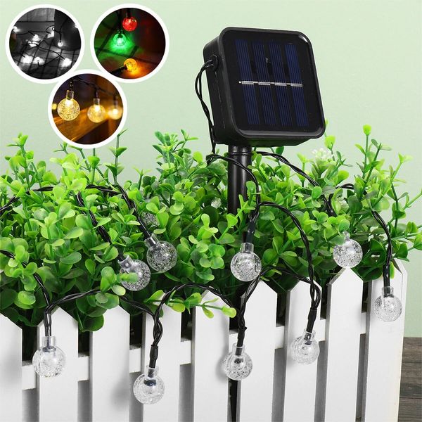 

50/100/200leds solar string fairy light ball lamp garden outdoor waterproof home party decoration christmas decorations clearance lights - w