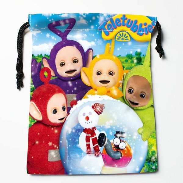 

storage bags cartoon drawstring hd print 18x22cm arrival soft satin fabric resuable clothes bag shoes 12.2