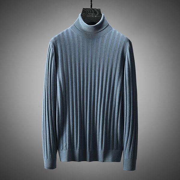 

men's sweaters light luxury quality baslan all wool sweater autumn winter warm reversible turtleneck male, White;black