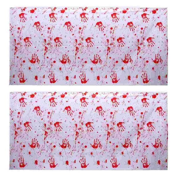 

table cloth 2 pcs bloody cover pvc terrifying tablecloth decoration