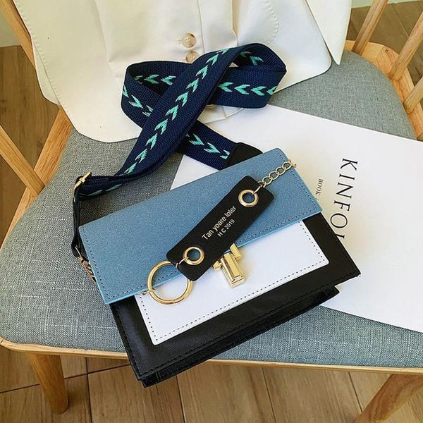 

frosted hit color small women's bag 2021 square casual wide shoulder strap chic messenger handbag bolsos cross body