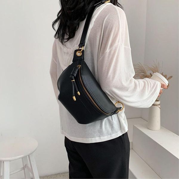 

waist bags women packs leather fanny letter belt shoulder wild messenger fashion chest crossbody bag pouch