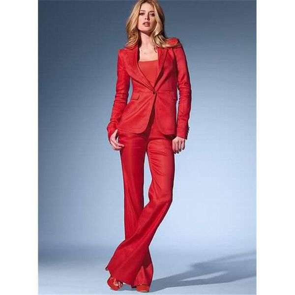 

bespoke red formal pants suits for weddings womens business female office casual uniform b240 women's two piece, White