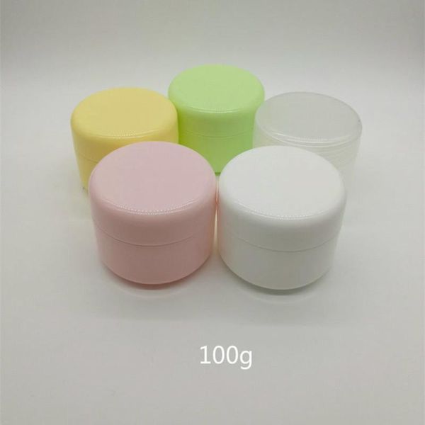 

200pcs/lot 100ml 100cc plastic pp cosmetic jar with screw cap, colorful cream container for kids face care packing bottles