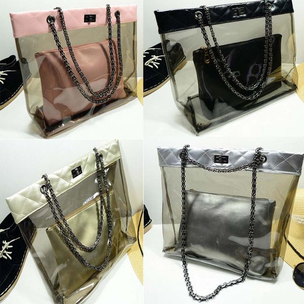 

dhl30pcs stuff sacks women pvc 6colors jellly clear travel large capacity totes