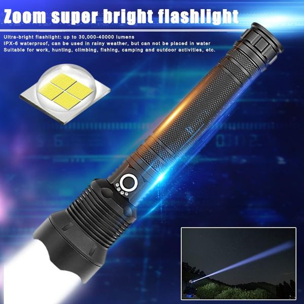 

flashlights torches usb charging led alloy high power display for outdoor l23