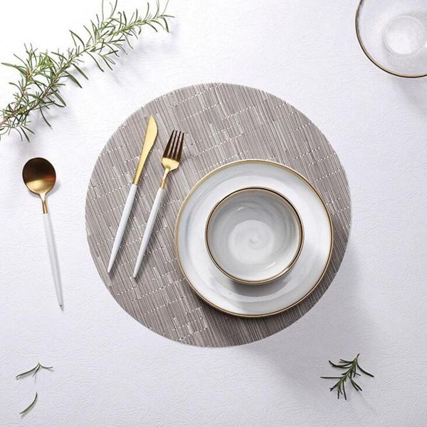 

mats & pads european-style round pvc placemat coffee cup pad insulation printing waterproof non-slip western