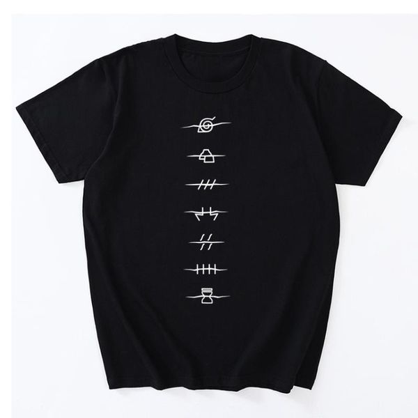 

men's t-shirts shippuden t shirt akatsuki village symbols japanese harajuku casual short sleeve cotton o-neck tee gift, White;black