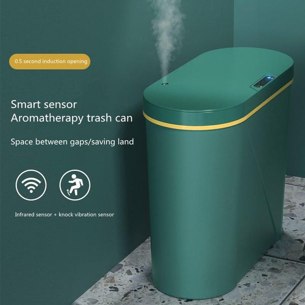 

waste bins 12l trash can automatic with smart sensor bin home kitche rubbish toilet waterproof narrow storage bucket