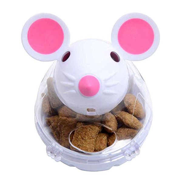 

cat toys pet food leak feeder mice shape rolling leakage dispenser bowl play training educational for dog cats
