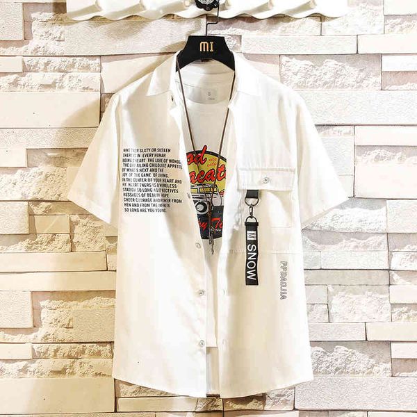 

men's t-shirts spring gradient print men fashion short sleeve blouse woman's clothes loose male shirts colorful 56ji, White;black