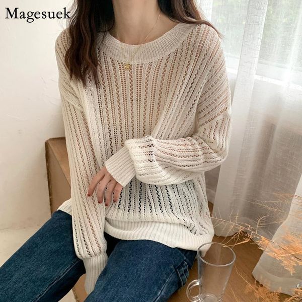 

women's blouses & shirts korean style white shirt women autumn hollow out long sleeve blouse sunscreen sweater retro thin loose lady to