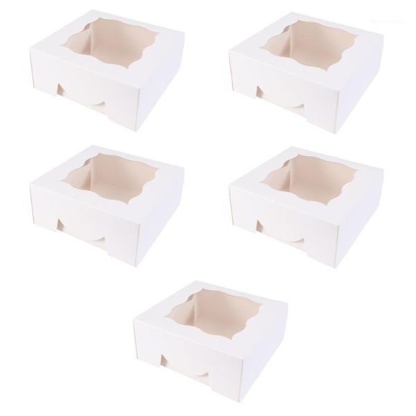

gift wrap 5pcs pastry packing boxes window design dessert cake1