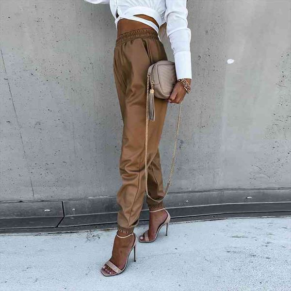 

cool hip hop high waist womens pants leather autumn streetwear skinny casual pu warm leggings lady pocket, Black;white