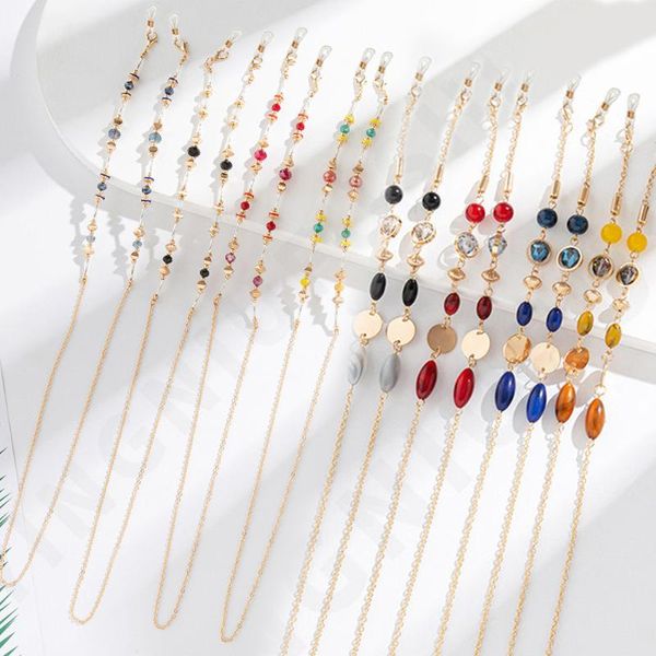 

sunglasses frames glasses clips cords mask cord holders reading chain crystal face necklace eyeglass lanyard, Silver