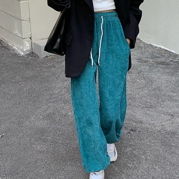 

women's pants & capris hzirip women's elastic waistband pants, solid casual pants for sports, urban, high waist, korean, q2bw, Black;white