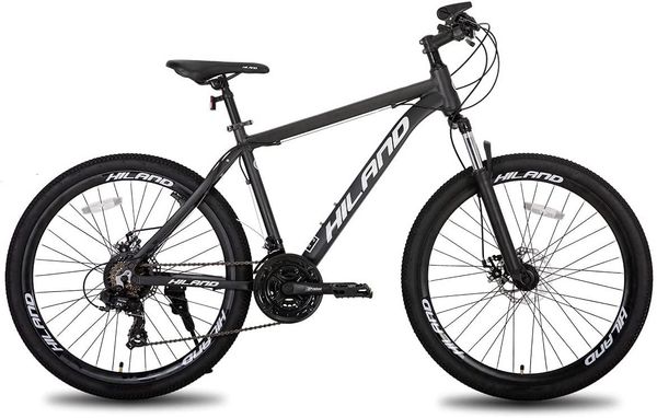 

hiland 26 inch mountain bike for men with 19.6 inch aluminum gray