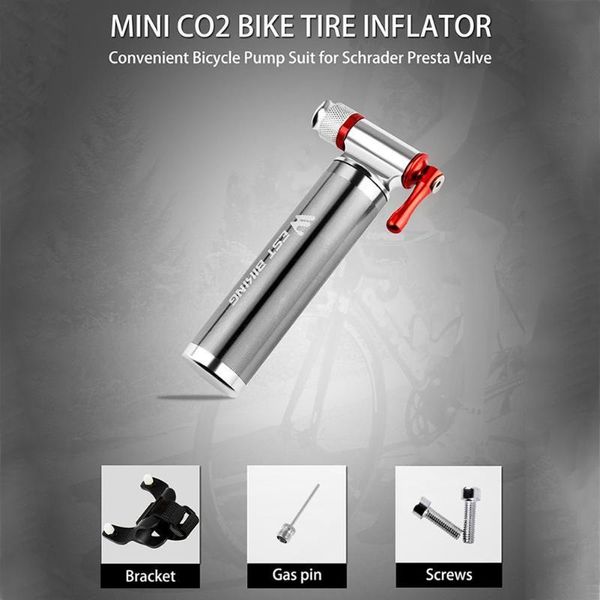 

bike pumps west biking portable mini silver tyre pump inflatable bottle aluminum alloy inflator for mtb tire bicycle accessories
