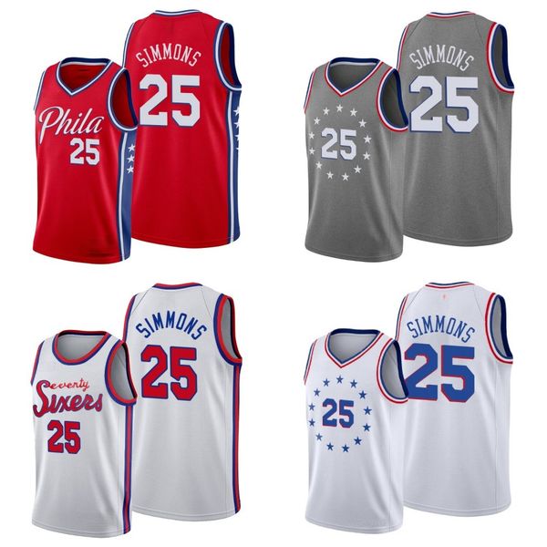 

philadelphia 76ers men ben simmons basketball jersey, Black