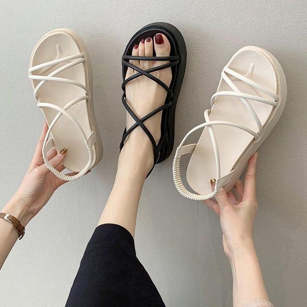 

dress shoes clogs with heel 2021 summer open toe luxury sandals muffins shoe female womens wedges espadrilles platform thick peep fashi, Black