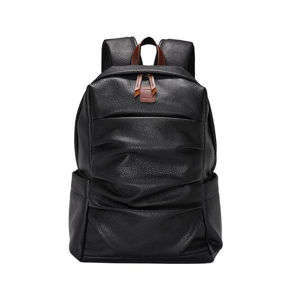 

backpack lapmen pu leather male bag fashion casual luxury designer large capacity travel school 2021