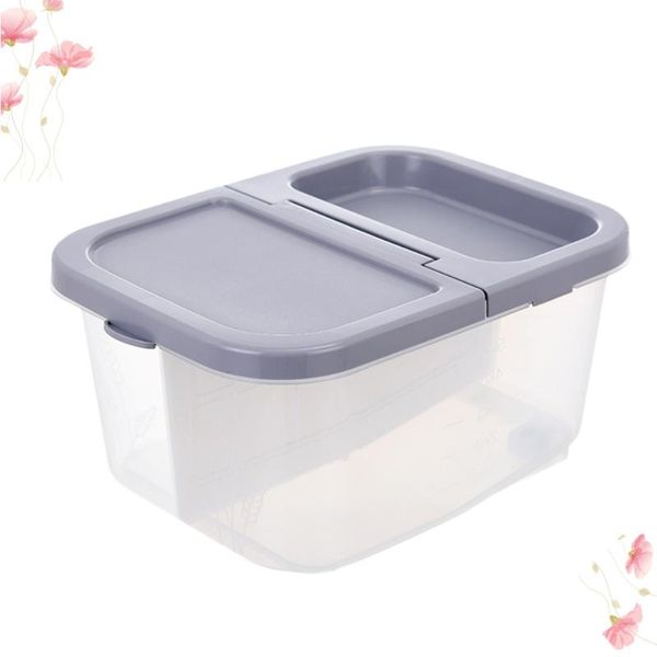 

multi-function holder kitchen bucket separate storage rice cereals classify (grey) buckets