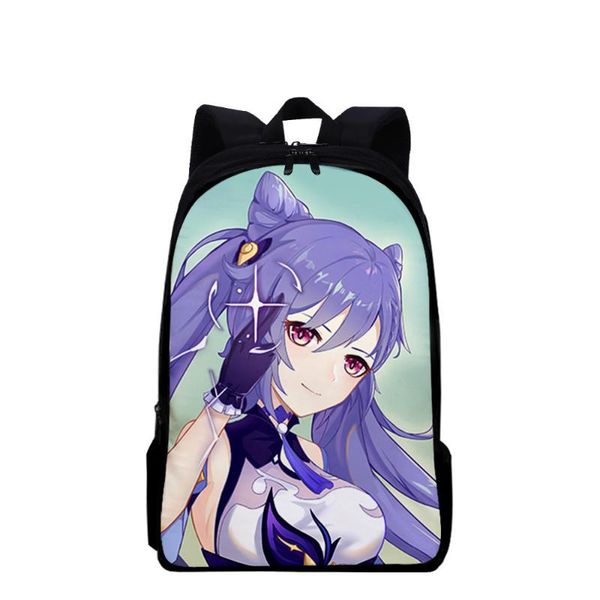 

backpack trendy hip hop notebook backpacks students school bags genshin impact 3d print oxford waterproof boys girls lapsmall