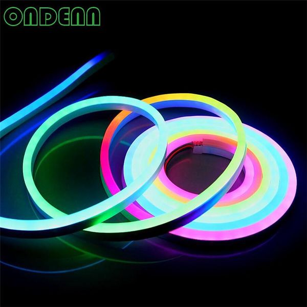 

10m led neon flex tube 12v ws2811 pixel light, digital rgb full color; 60leds/m with 60pixels/m dc12v input, waterproof ip68 strips