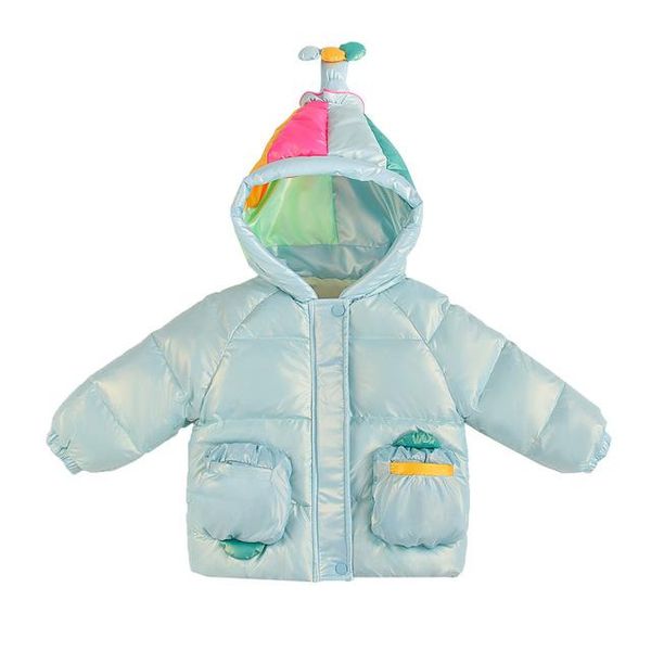 

down coat 2021 baby boys girls winter 90% white duck snowsuit kids thick warm colorful hoody windproof outerwear children, Blue;gray