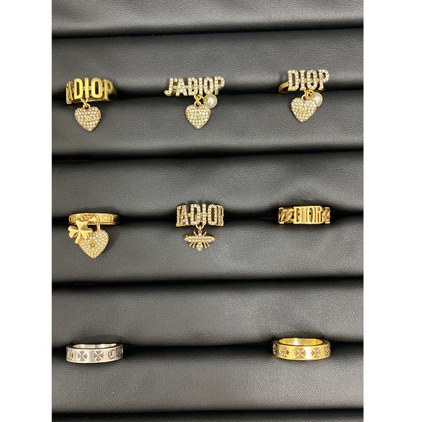 

luxury jewelry new letter diamond ring, Silver